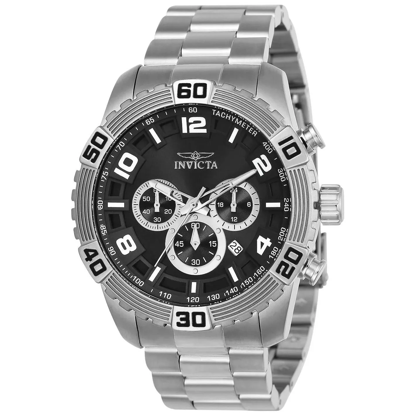 New Mens Invicta 24602 Pro Diver Chronograph Steel Bracelet Watch