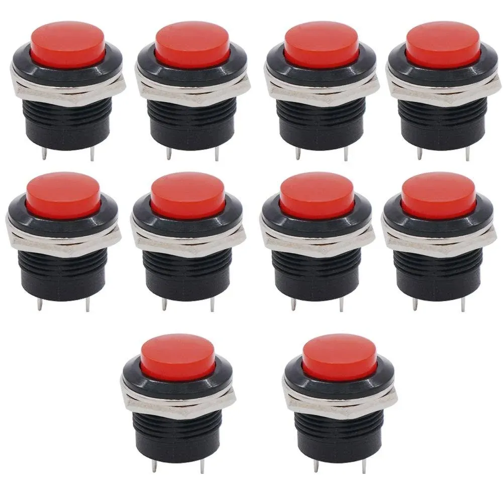 Twidec/10Pcs Momentary Push Button Switch SPST AC250V/3A AC125V/6A Mini Off ON