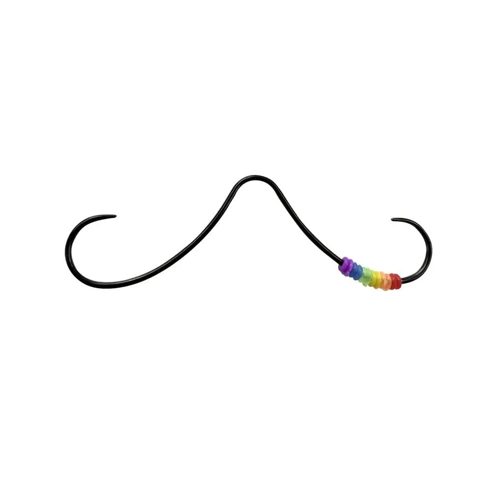 BodyJewelryOnline 316L Surgical Steel 16G Septum Mustache Nose Ring Hoop PVD Plated Mustache Septum Piercing Jewelry for Women Men