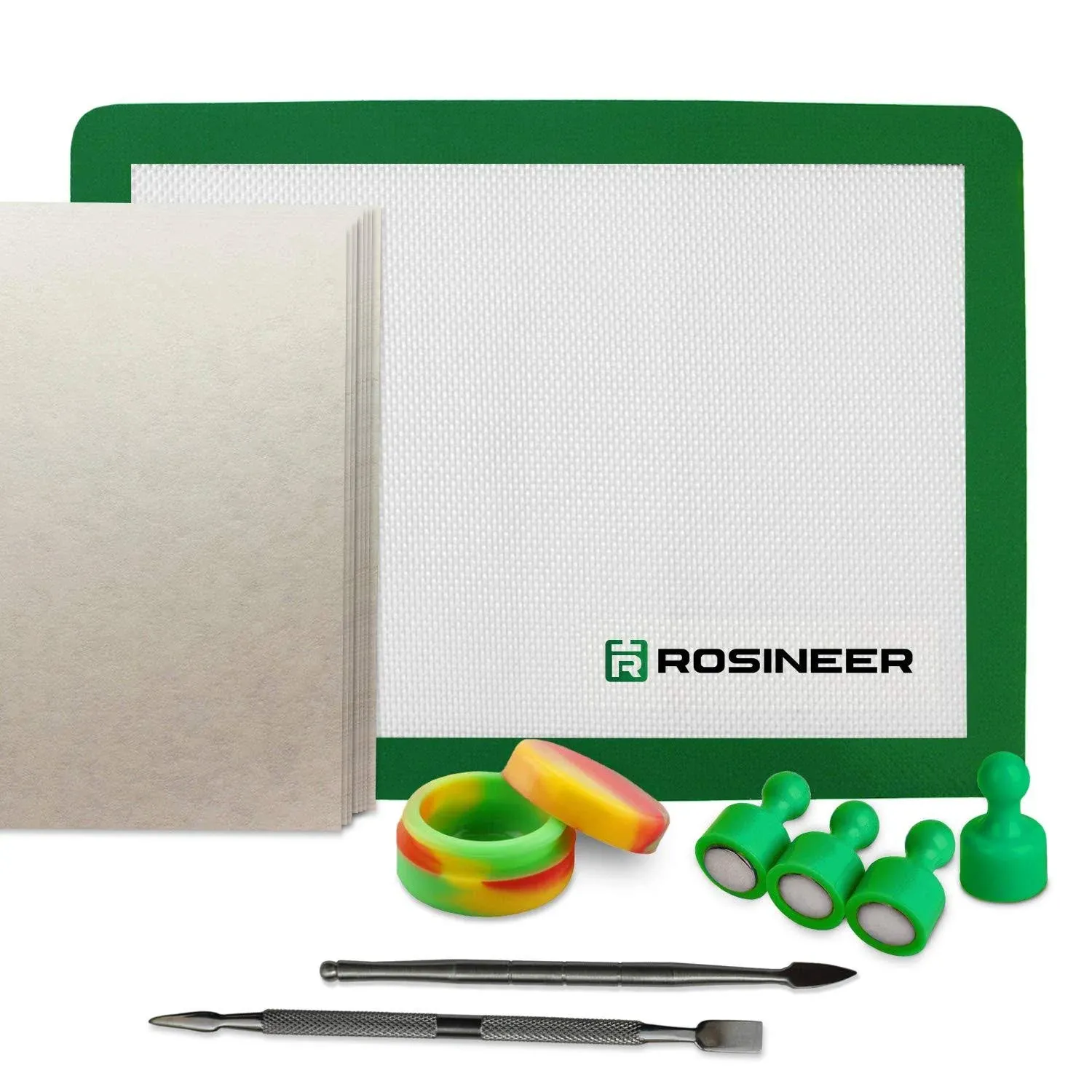 Rosineer Rosin Starter Kit with Silicone Mat, Tools, Parchment Paper and Collection Jar