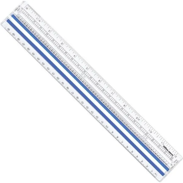 Office Depot Brand 12" Magnifying Ruler, Clear