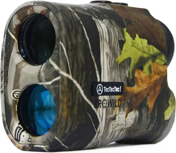 TecTecTec ProWild Hunting Rangefinder 6X Magnification, up to 540 Yards Laser Range Finder for Hunting with Range Scan, Speed Mode, CR2 Battery, and High-Precision Fast Measurements - Camo