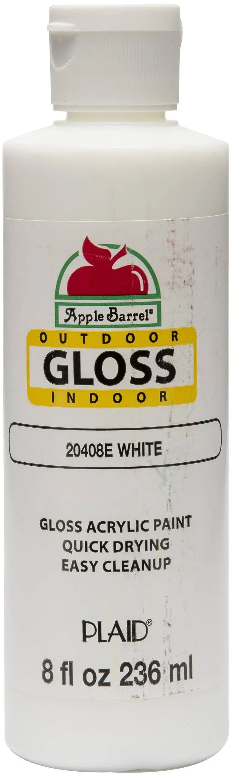 APPLE BARREL Paint 8oz Large Bottle WHITE Gloss Acrylic 20408 2011 NOS SEALED