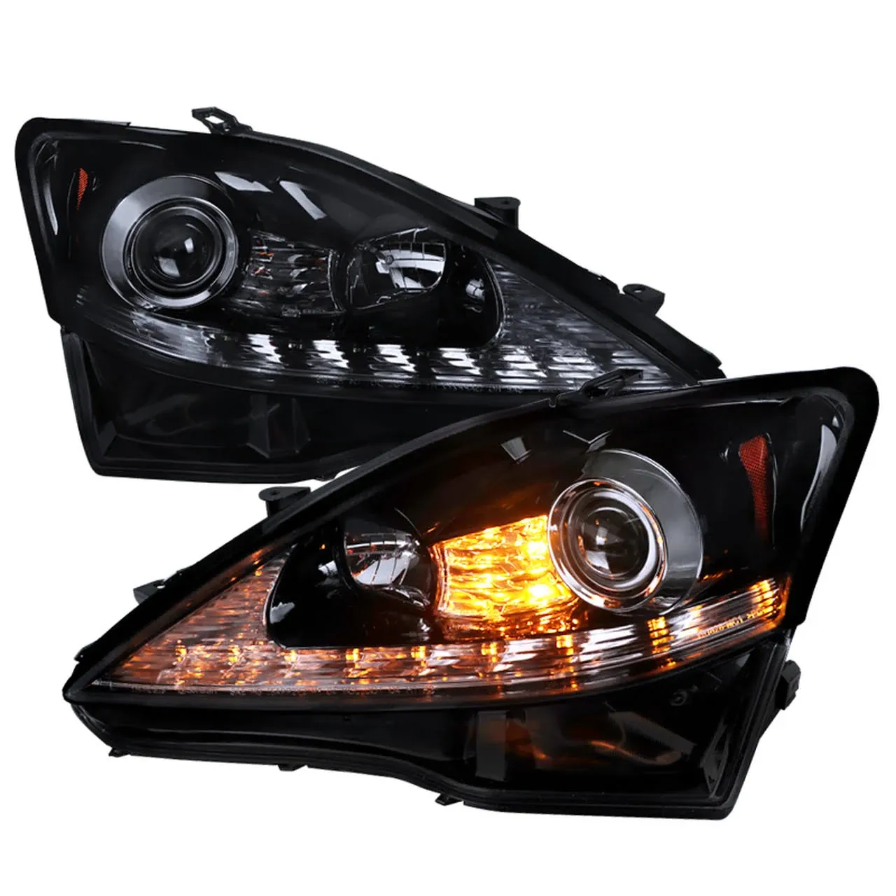 Spec-D - Projector Headlights 2006-2009 Lexus IS250 Black Smoke Sequential LED ...