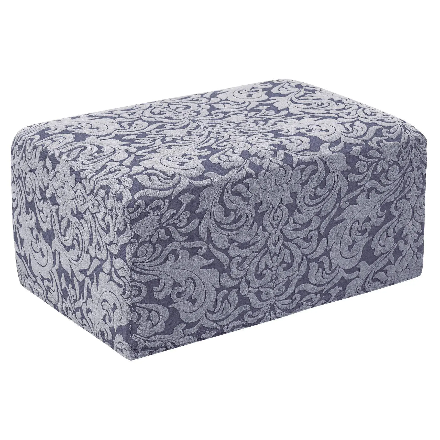 Subrtex Stretch Jacquard Damask Oversized Ottoman Slipcover