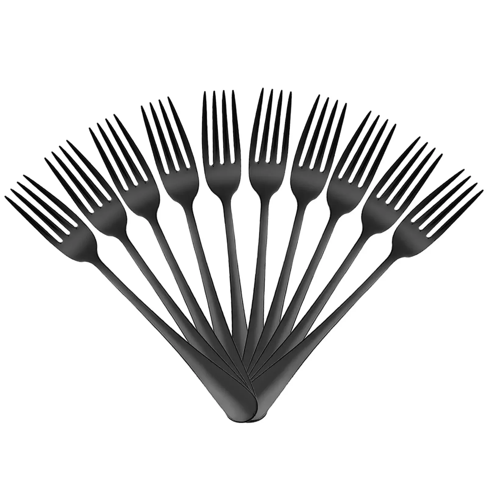 Forks Set Good Stainless Steel 10piece Black Silverware Cutlery Reusable Dinner 