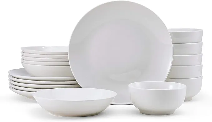 Studio Nova Porcelain Alexis 18-Piece Dinnerware Set, White