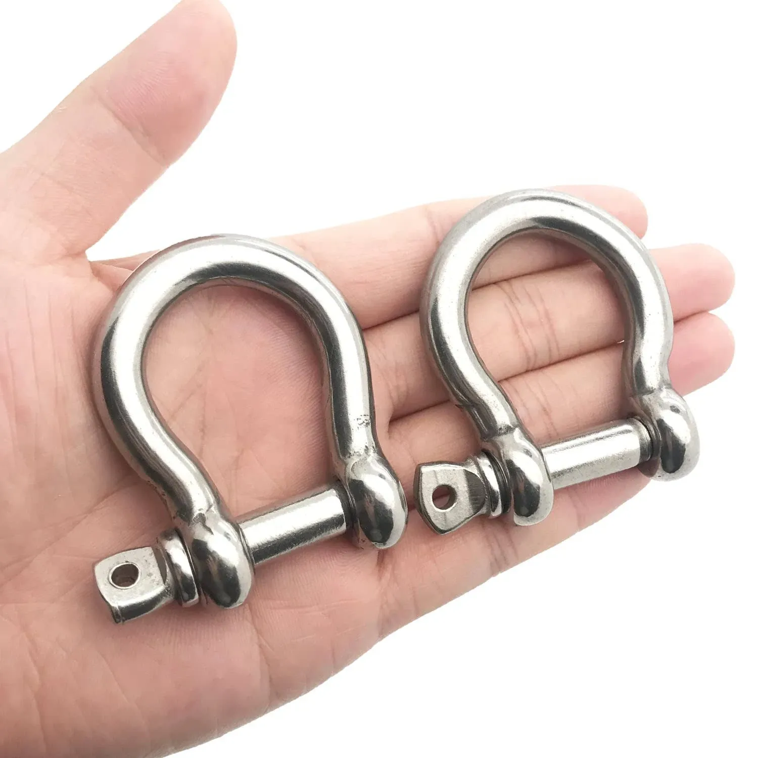 2 Pcs 3/8 Inch Screw Pin Anchor Shackle 304 Stainless Steel Shackles For Chains 