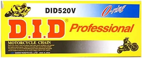 . DID (520VO-112) Steel 112 Link Professional V Series O-Ring Chain with Connect