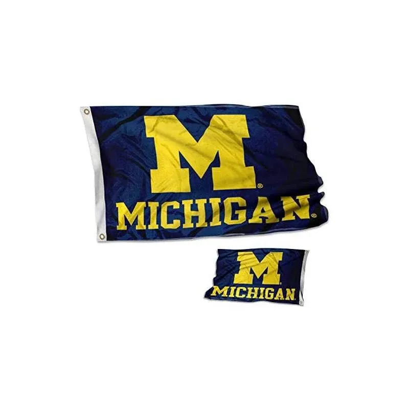 Michigan Team University Wolverines Double Sided Flag