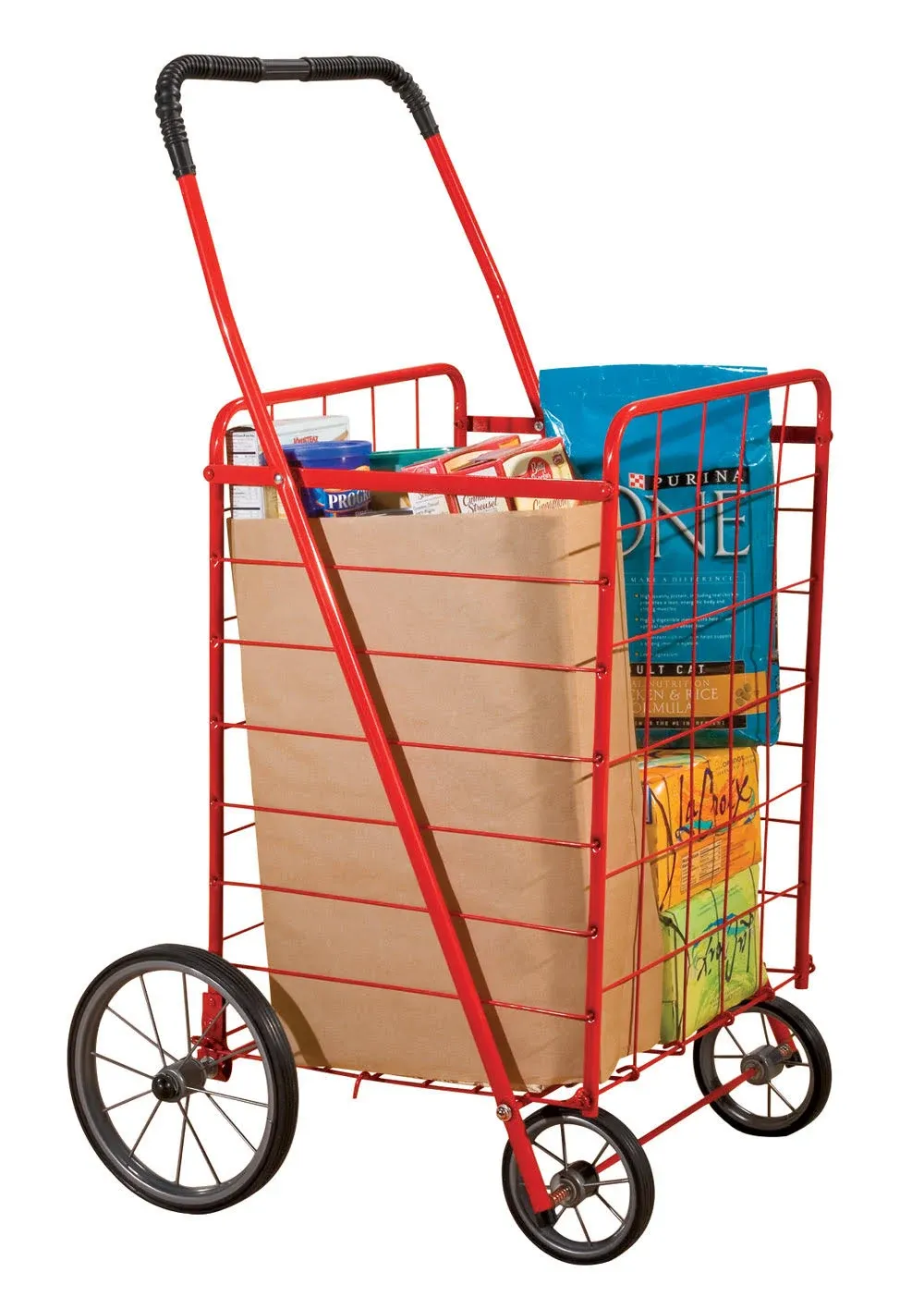 Miles Kimball Grocery Utility Shopping Cart, Deluxe Steel Trolley with Wheels