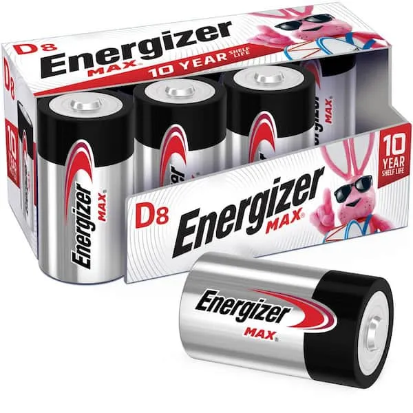 Energizer MAX D Batteries (8 Pack), D Cell Alkaline Batteries