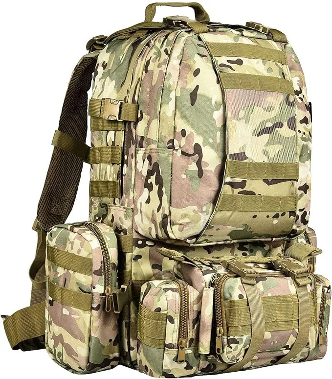 Cvlife Tactical Backpack Military Army Rucksack 60L Large Assault Pack Detachable Molle Bag