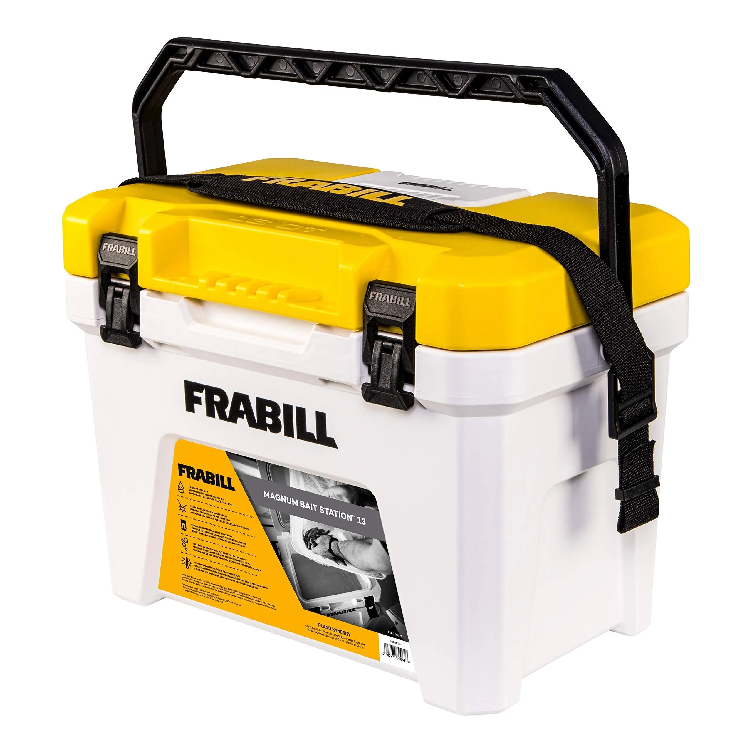 Frabill Magnum Bait Station 19 Quart Live Bait Well, White and Yellow