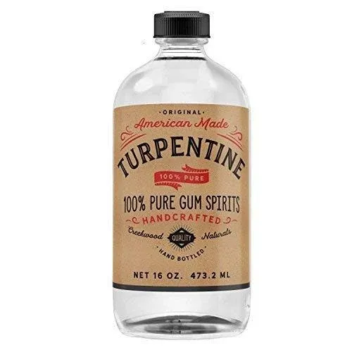 16 OZ 100% Pure Gum Spirits of Turpentine MADE IN USA Pine Tree Turp QUICK SHIP 