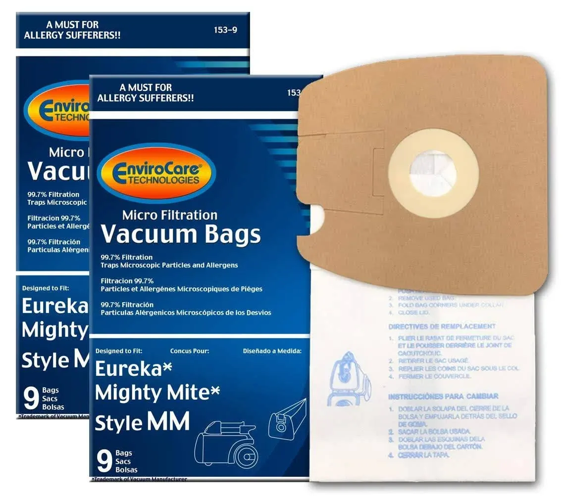 Envirocare Replacement Vacuum Bags Eureka Style MM Eureka Mighty Mite 3670 and 3680 Series Canisters Bags