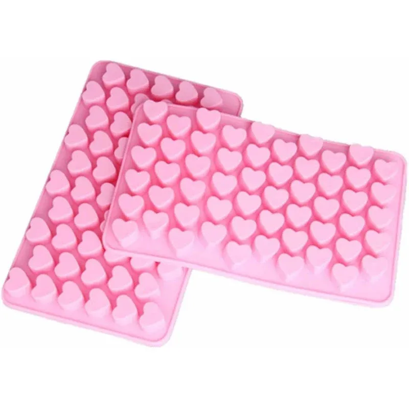 Cy3lf Silicone Mini Heart Shape Ice Cube Candy Chocolate Mold (Pack of 2)