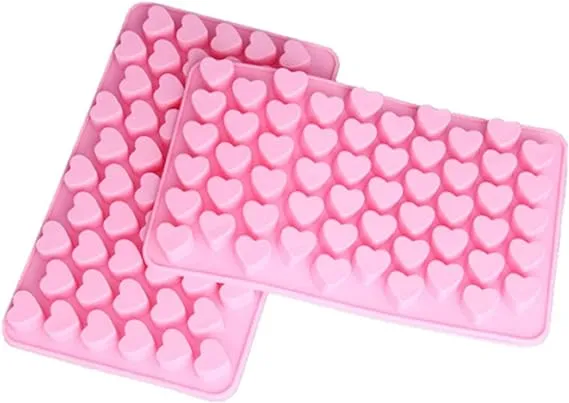 Silicone Mini Heart Shape Ice Cube Candy Chocolate Mold pack Of 2