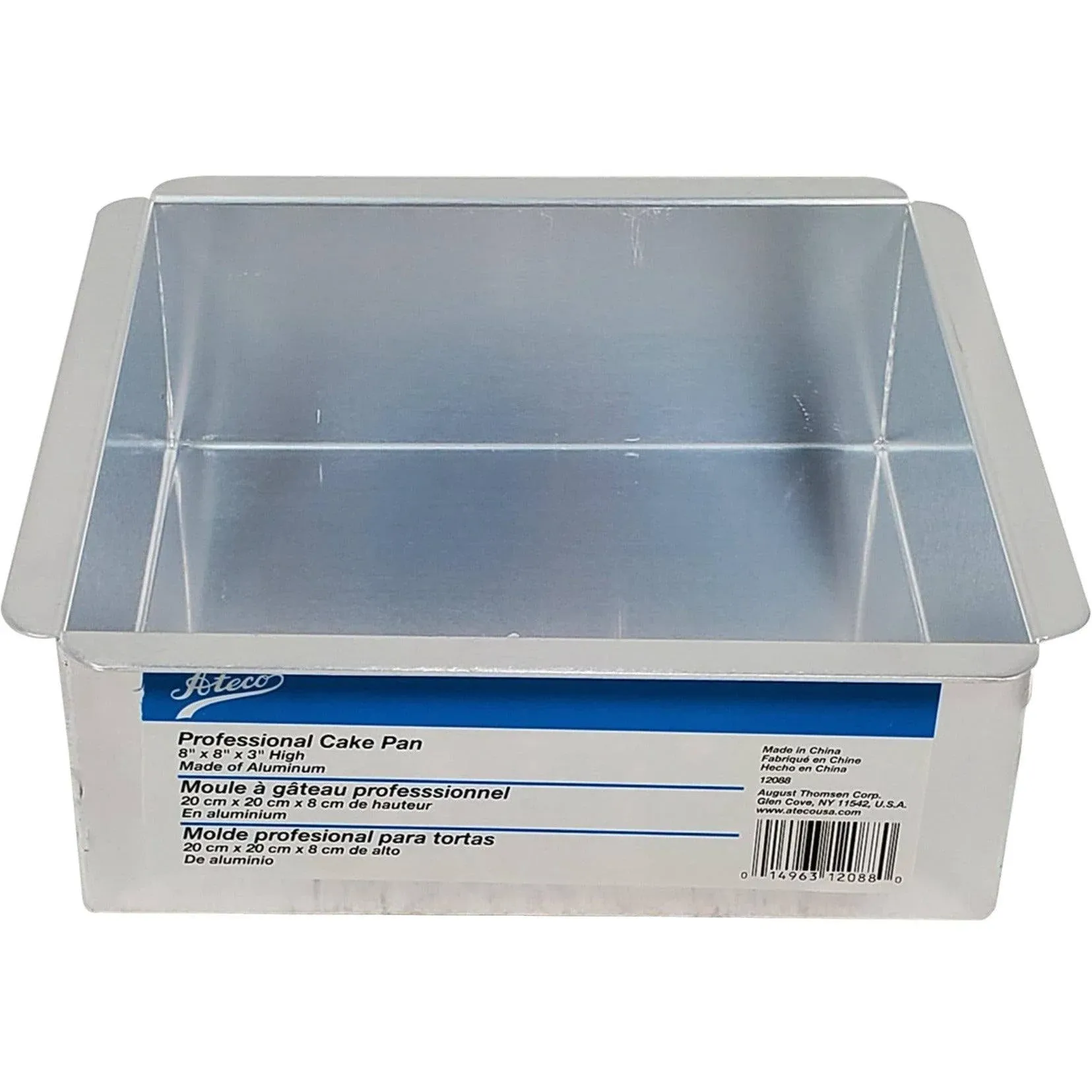 Ateco 8 by 8 by 3-Inch Professional Square Baking Pan