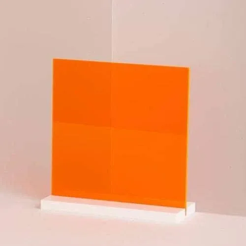 1/8" (0.118") Orange Neon Fluorescent Acrylic Plexiglass Sheet 24"x12" Cast 3mm Thick Nominal Size AZM