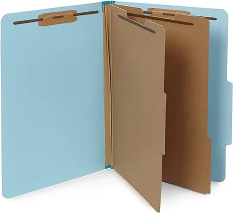 Blue Summit Supplies 10 Blue Classification Folders 2 Divider 2 Inch Tyvek Expansions