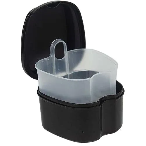 Genco Dental Denture Case, Denture Box with Strainer, Night Cleaner Denture Bath ...