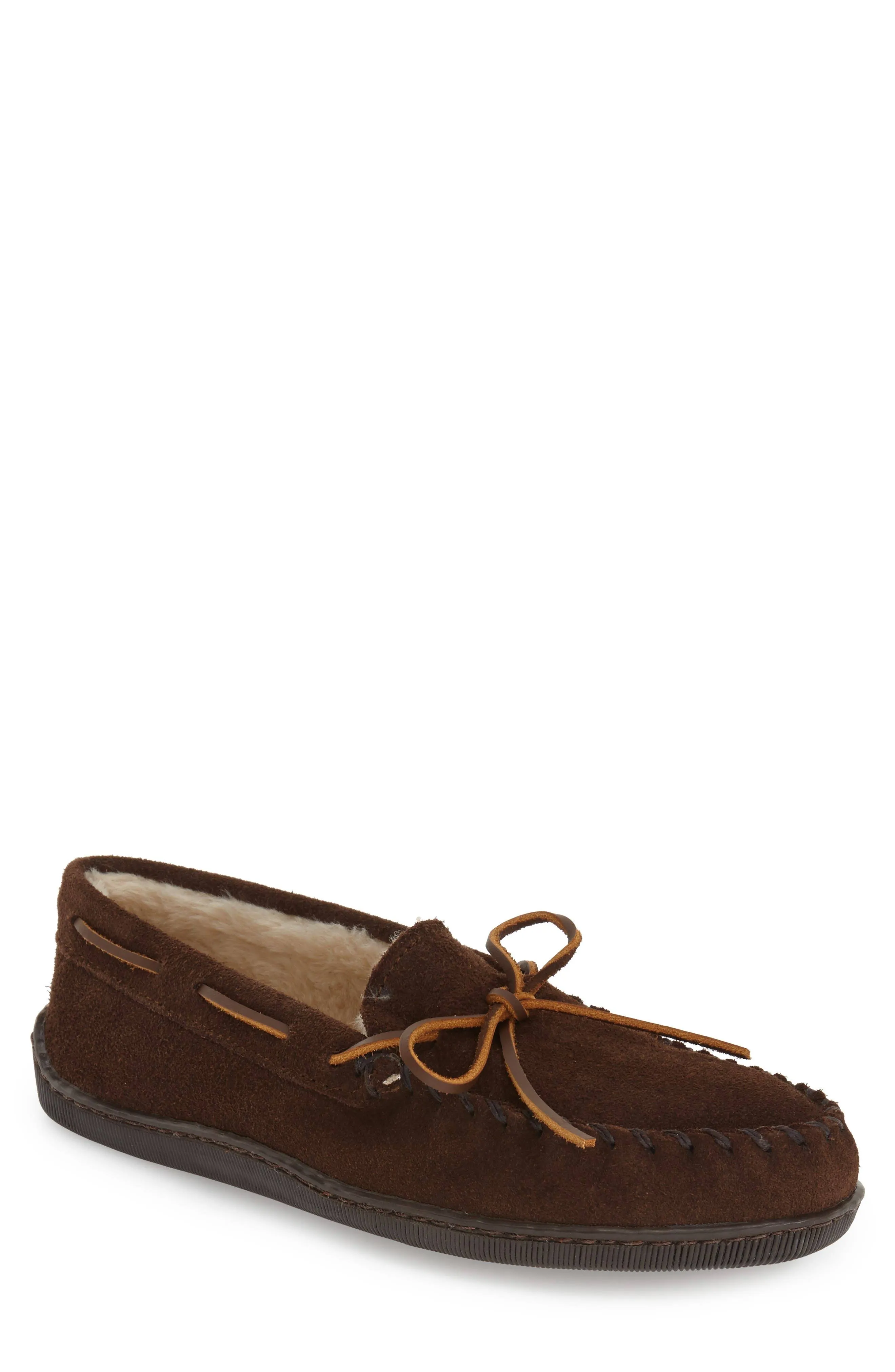 Minnetonka Pile Lined Hardsole 12 Men's Chocolate