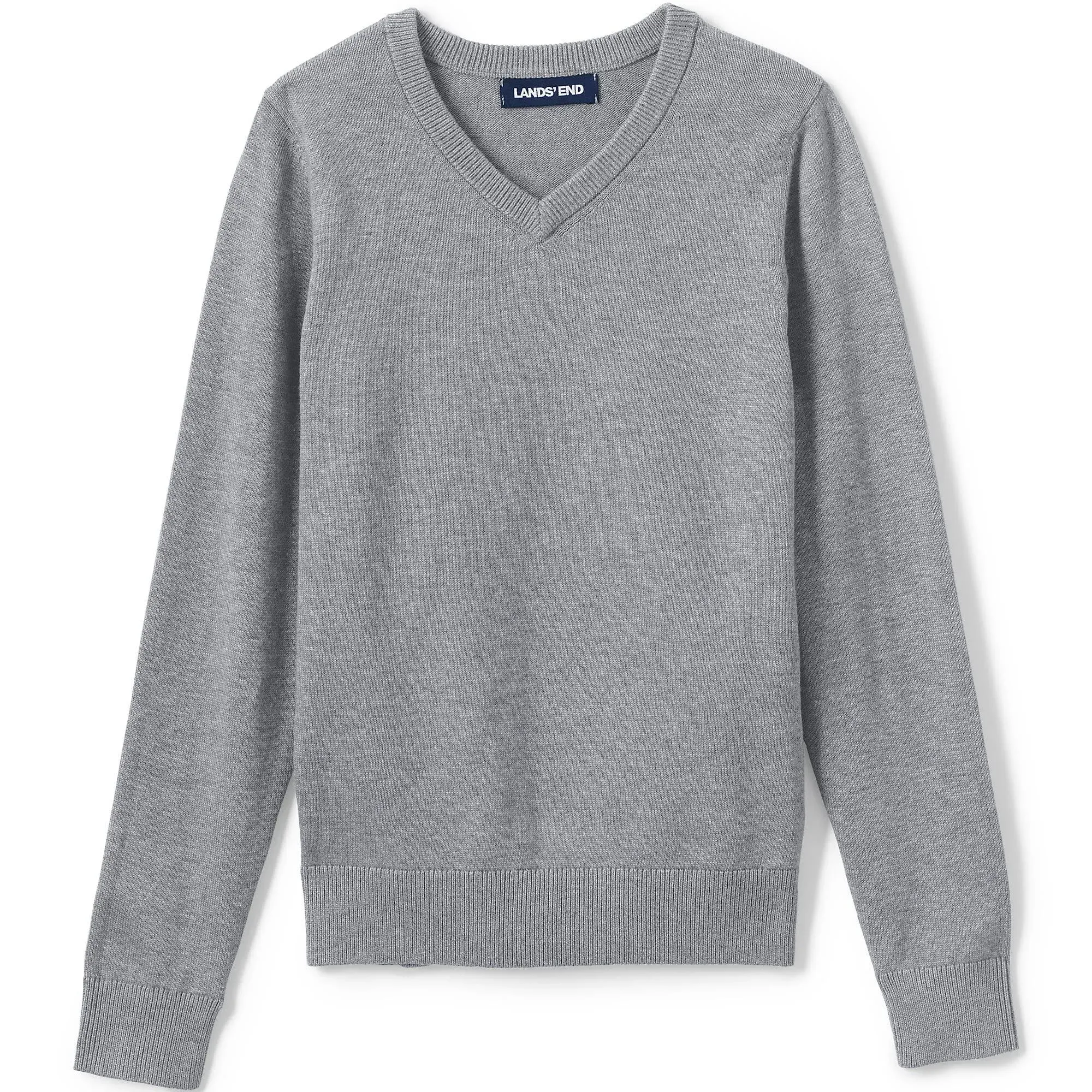 Boys' 4-20 Lands' End Fine Gauge V-Neck Sweater