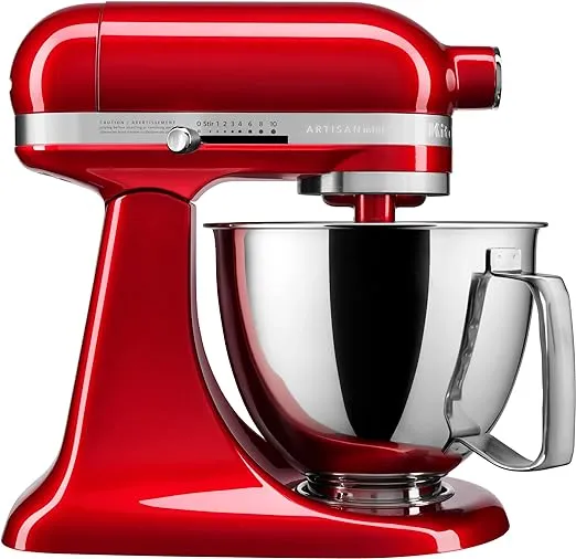 KitchenAid KSM3316XCA Artisan Mini 3.5 Quart Tilt-Head Stand Mixer, Candy Apple Red