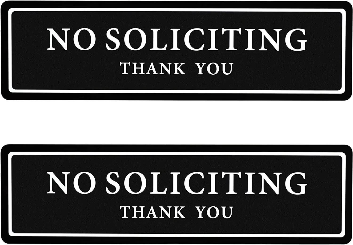 No Soliciting Sign for House 2 Pack, Strong Self-Adhesive No Soliciting Signs...