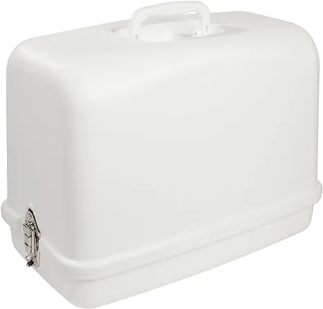 SINGER | Universal Hard Carrying Case, White, Impact Resistant Plastic, Fits Most Free-Arm Portable Sewing Machines - Sewing Made Easy