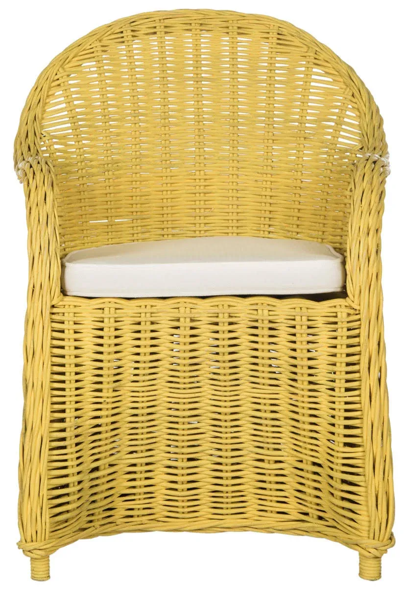 SAFAVIEH Callista Yellow Rattan Club Chair - 24&#034; x 26&#034; x 35&#034; Yellow 24&#034; x 26&#034; x