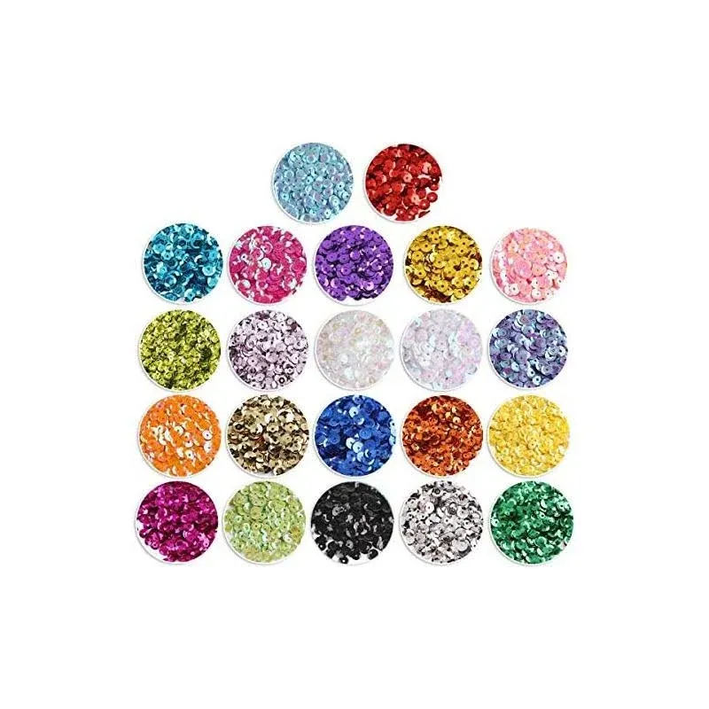 9460 PCS Cup Sequins, Bulk Mixed Colors Loose Sequins for Crafts 6 mm-9460 pcs