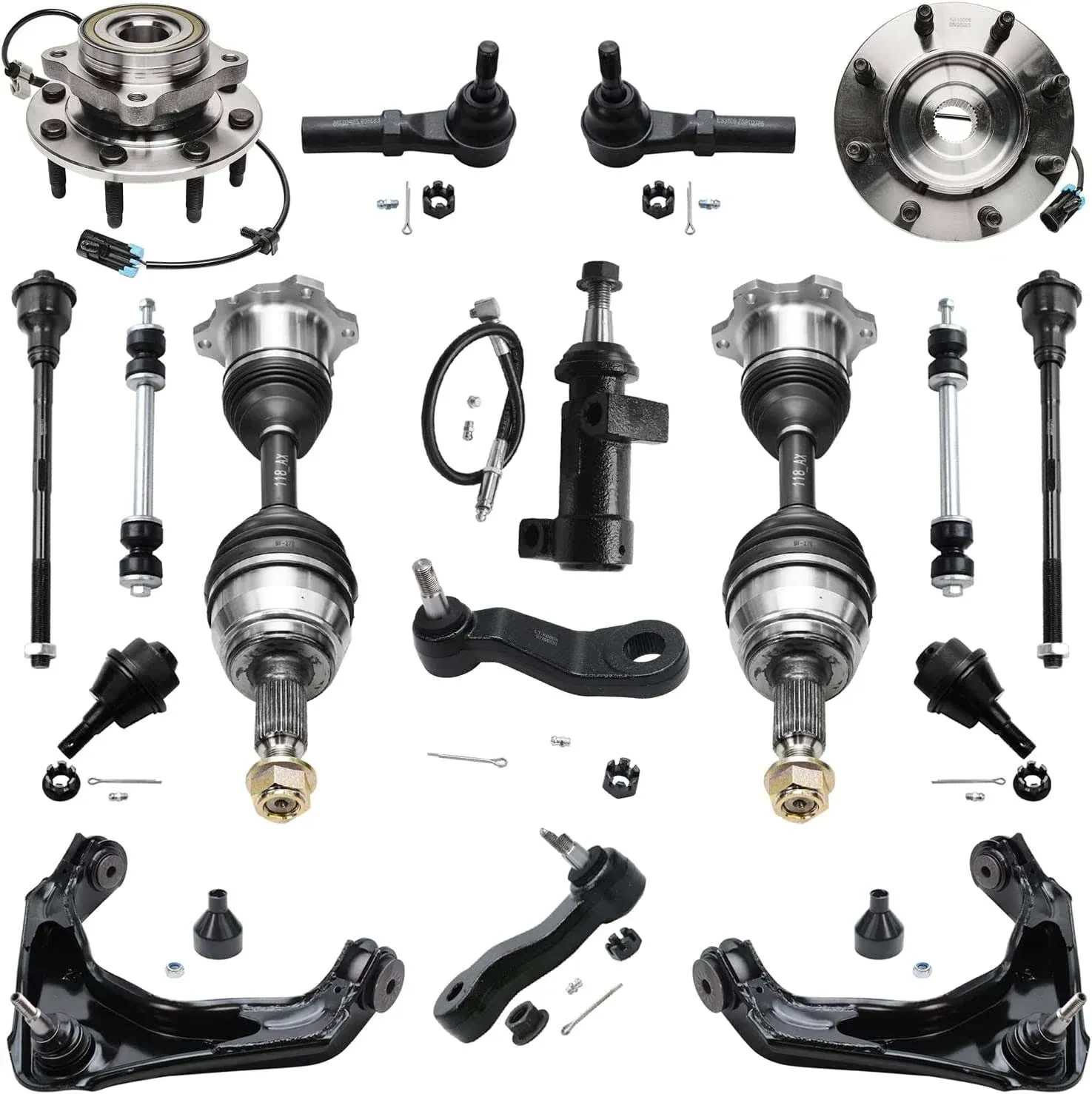 Detroit Axle 17CSWX1900476 Control Arm Suspension Kit for Silverado Sierra 2500 HD