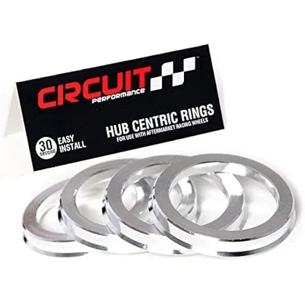 Circuit Performance 67.1mm OD to 56.1mm ID Silver Aluminum Hub Centric Rings  