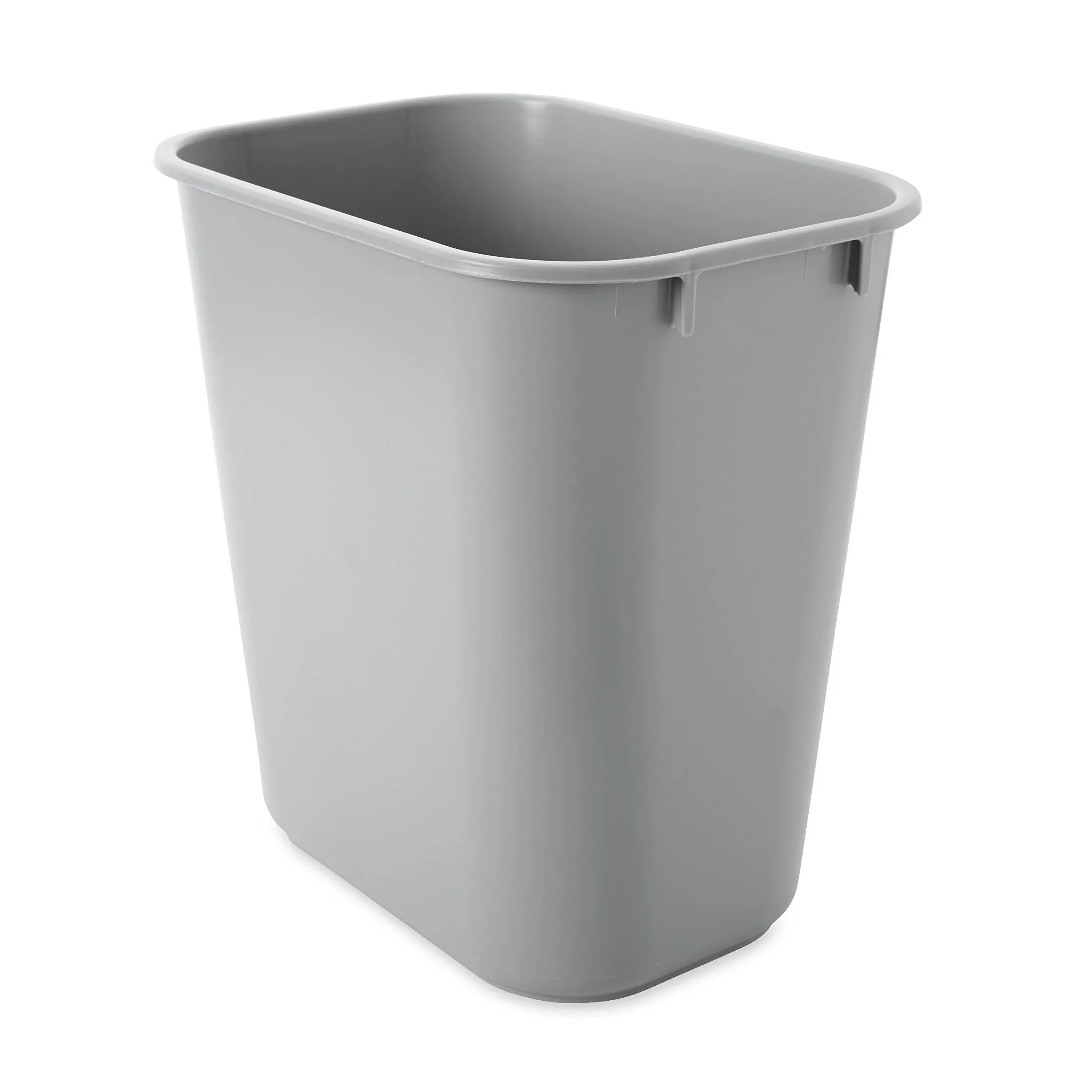 Rubbermaid Commercial Deskside Plastic Wastebasket Rectangular 3.5 Gal Gray