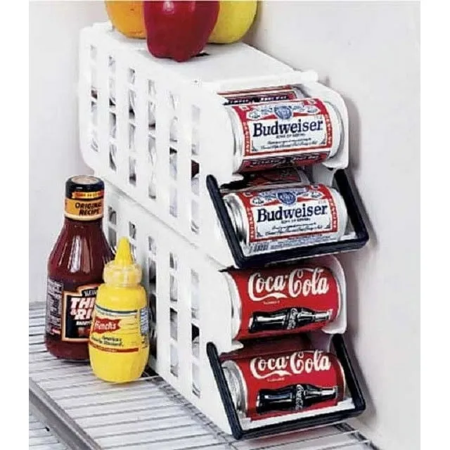 Imperial Home 2 Pack Store N' Tote Stackable Can Dispenser Durable Plastic Holder Rack