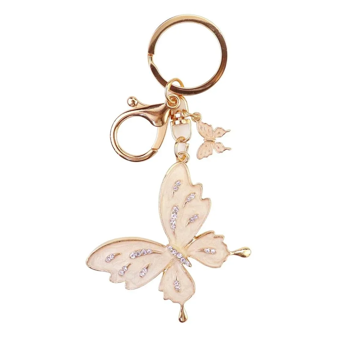 Butterfly Keychain - Cute Key Chain,1 Set Butterfly Gift,Crystal Bling Diamond K