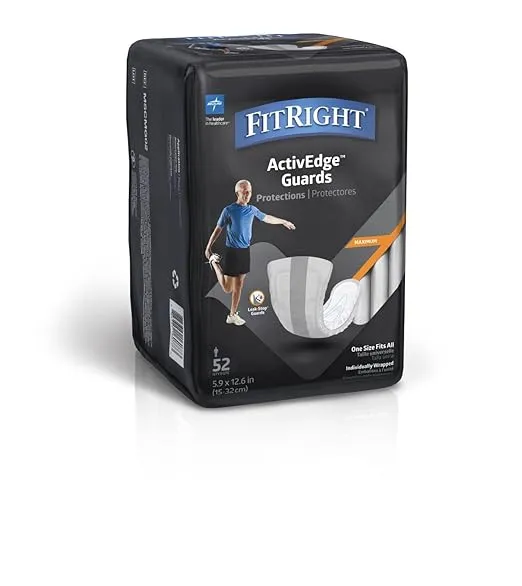 Medline FitRight Active male Guards - 52 Pack
