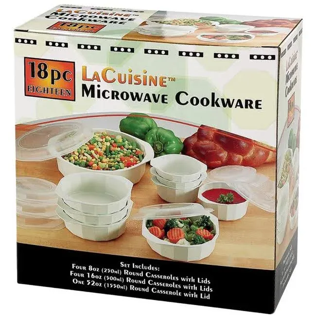 LaCuisine 18 Piece Microwave Cookware Set - Food Storage Containers