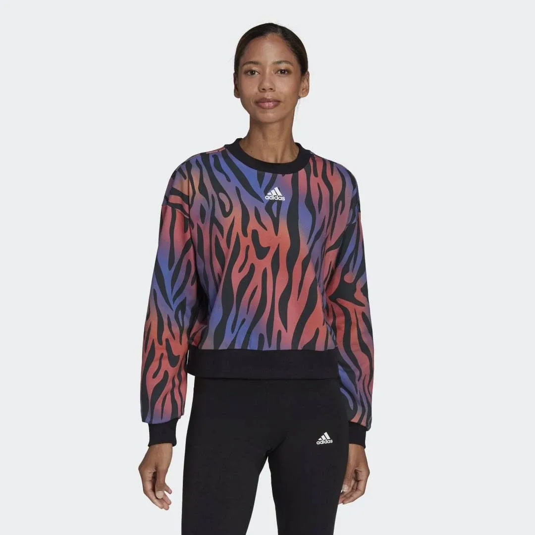 Adidas Women&#039;s Tiger-Print Sweatshirt, Color Options