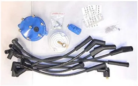 Distributor Cap, Rotor and Spark Plug Wires Set - Ignition Tune-Up Kit ...