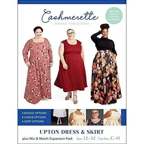 Cashmerette Patterns Upton Dress and Skirt Plus Mix and Match, White 