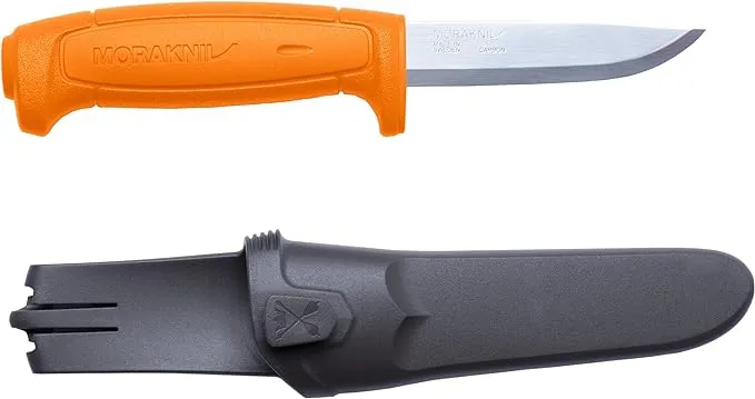 Morakniv Craftline Basic 511 High Carbon Steel Fixed Blade Utility Knife and Combi-Sheath, 3.6-Inch Blade