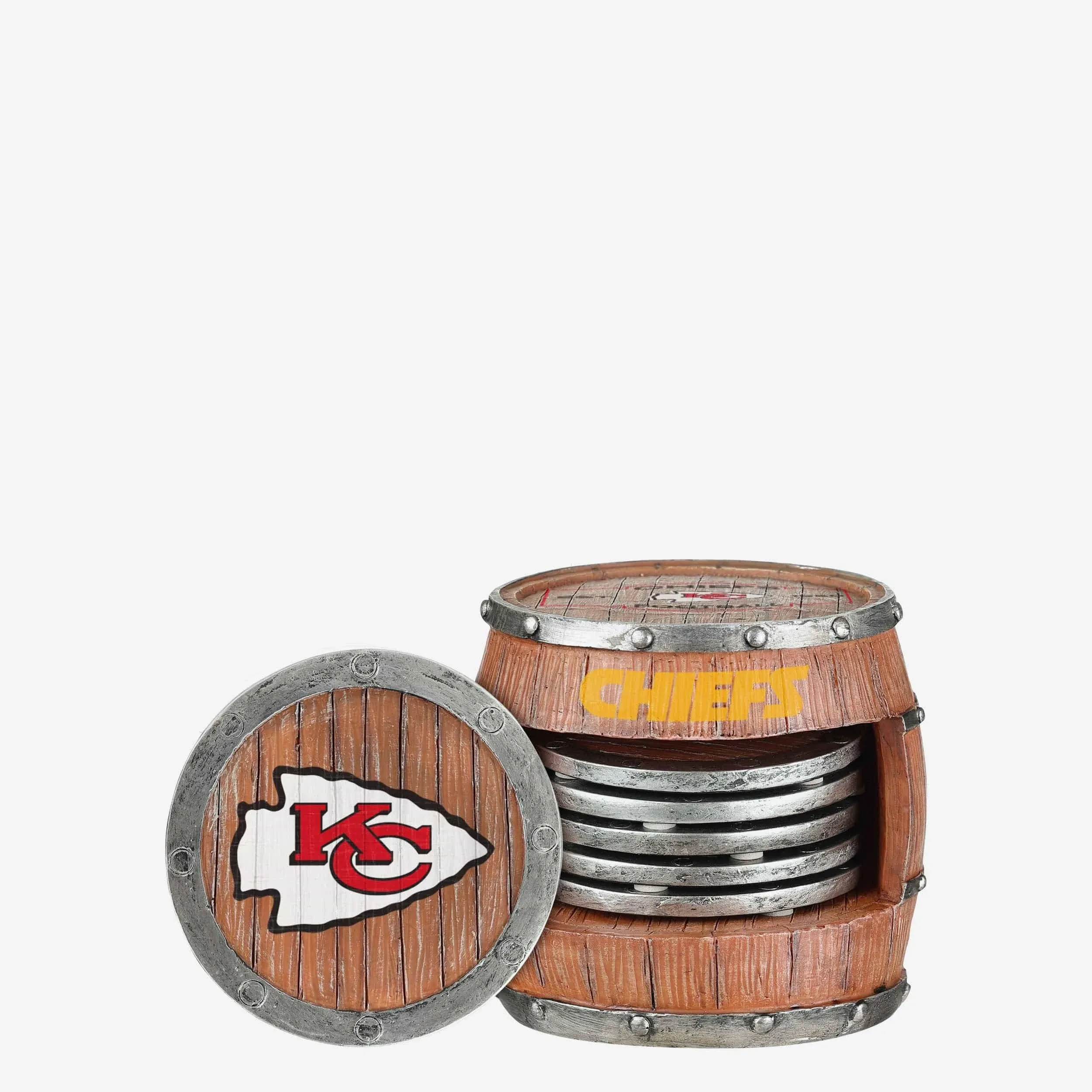 Kansas City Chiefs NFL 5 Pack Barrel Coaster Set