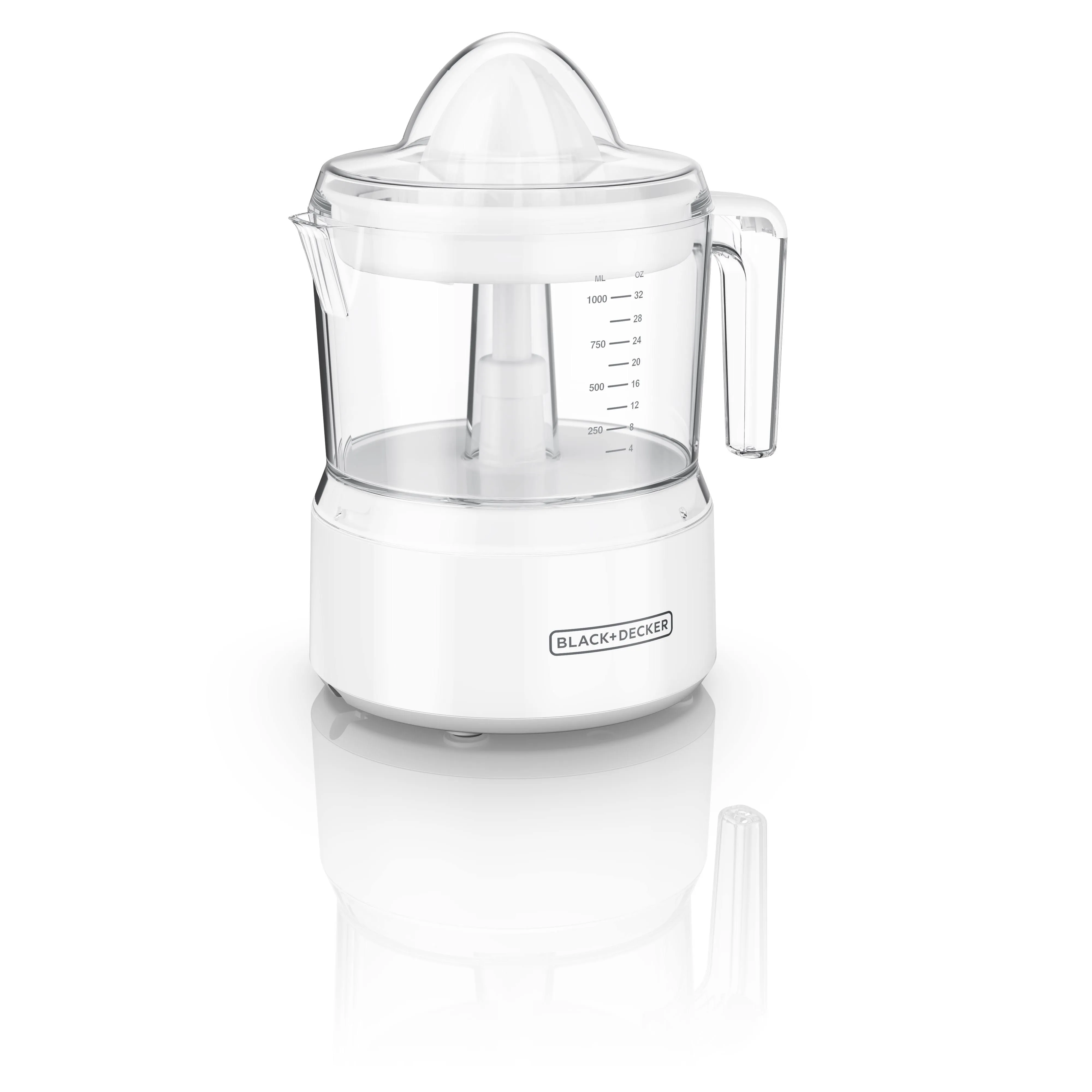 BLACK+DECKER 32oz Citrus Juicer with Self-reversing Cone, White, CJ650W