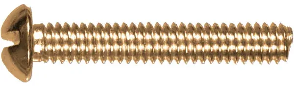 #6-32 x 3/4-Inch Brass Round Head Slotted Machine Screw 6-Pack