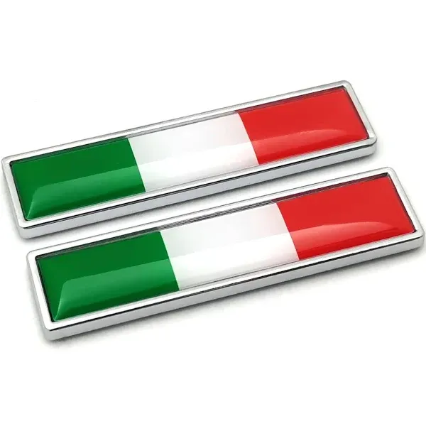 PTDecals 2 PCS Mini IT Italian Italy Flag Emblem Sticker Decals for Vehicle Auto Car Front Fenders Bumper Side Window Trunk Boot Tailgate(58x14mm)