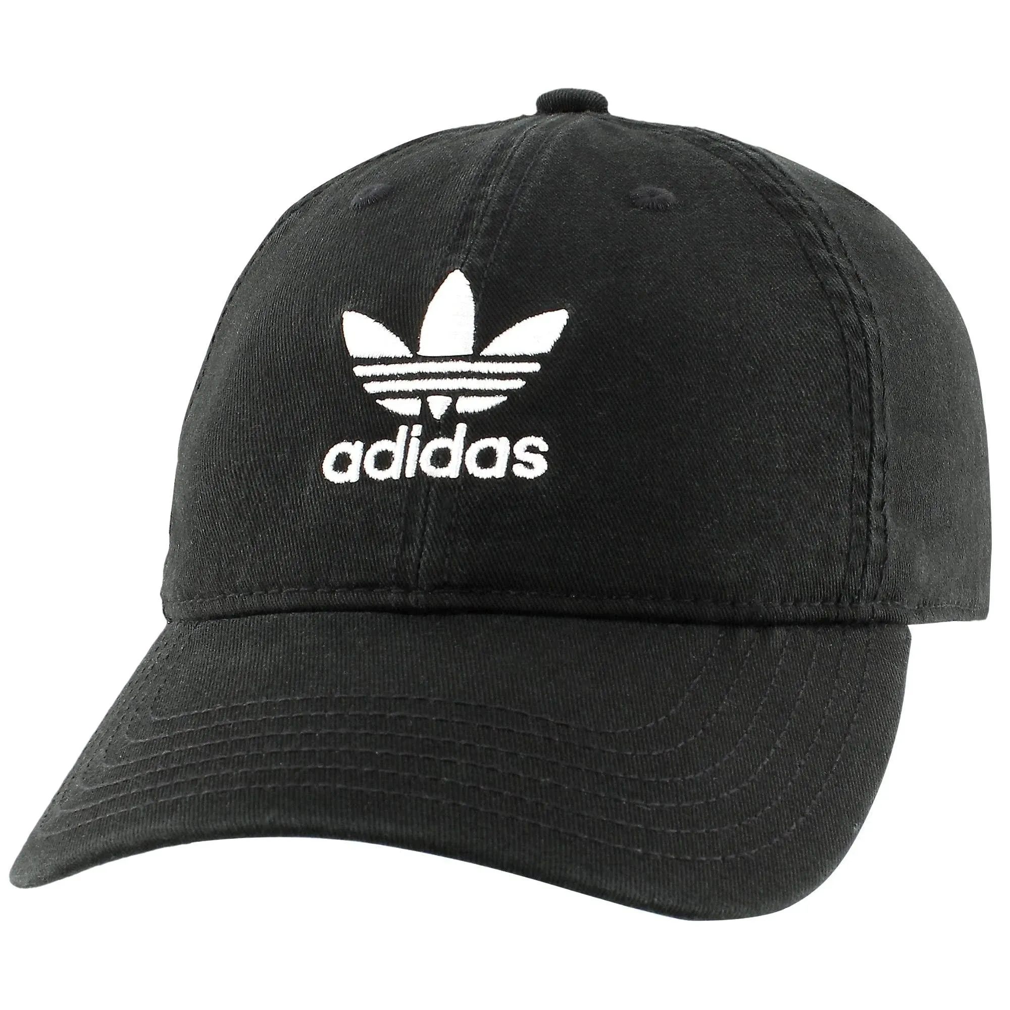 ADIDAS Women's Originals Precurved Washed Strapback Hat, White, One Size