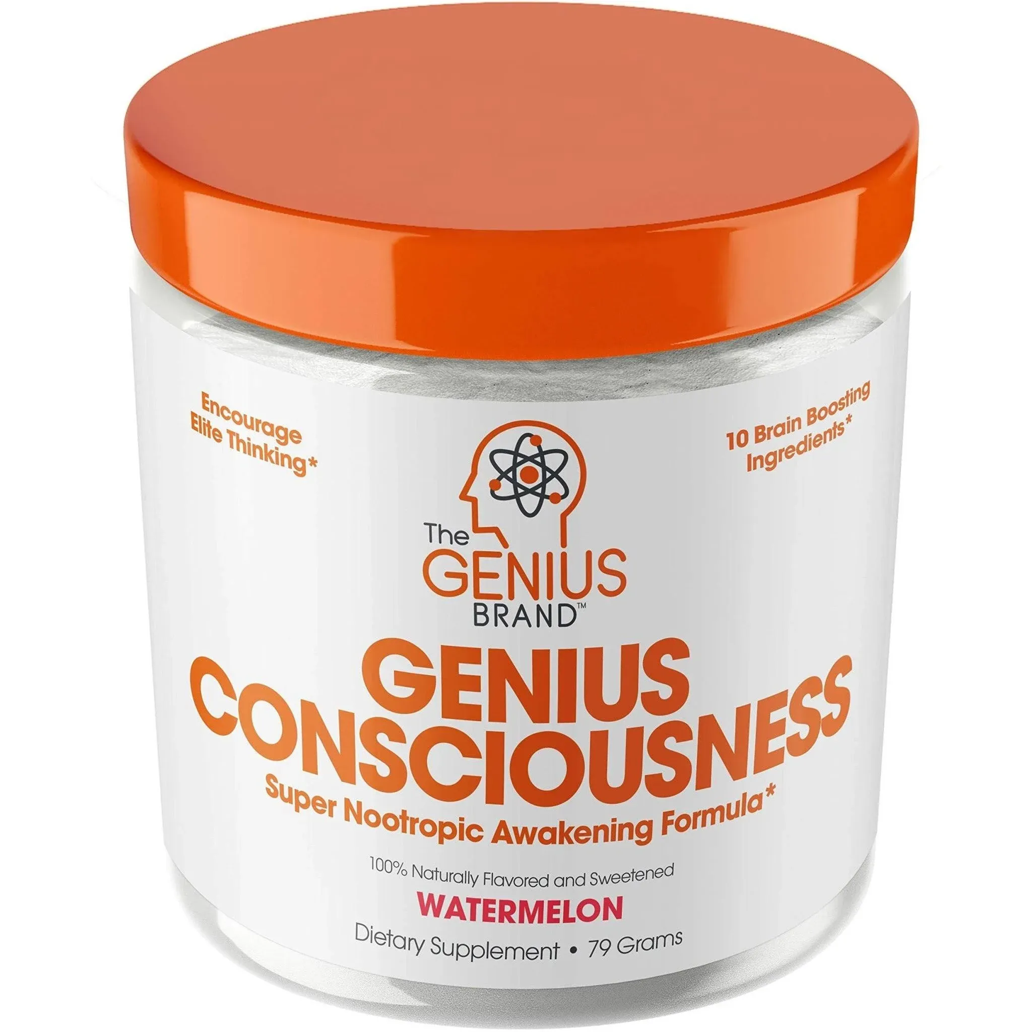 Genius Consciousness, Super Nootropic Brain Supplement Powder - Boost Focus, Cognitive Function, Concentration & Memory Booster (Watermelon), The Genius Brand